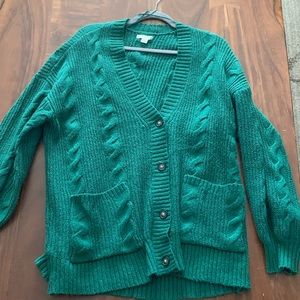 American eagle oversized cable knit button-up cardigan